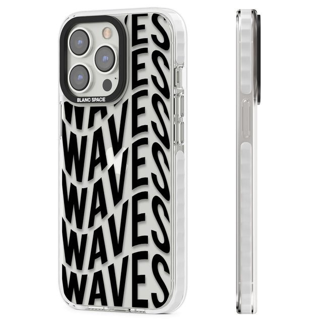 WAVES Clear Impact Phone Case for iPhone 13 Pro, iPhone 14 Pro, iPhone 15 Pro