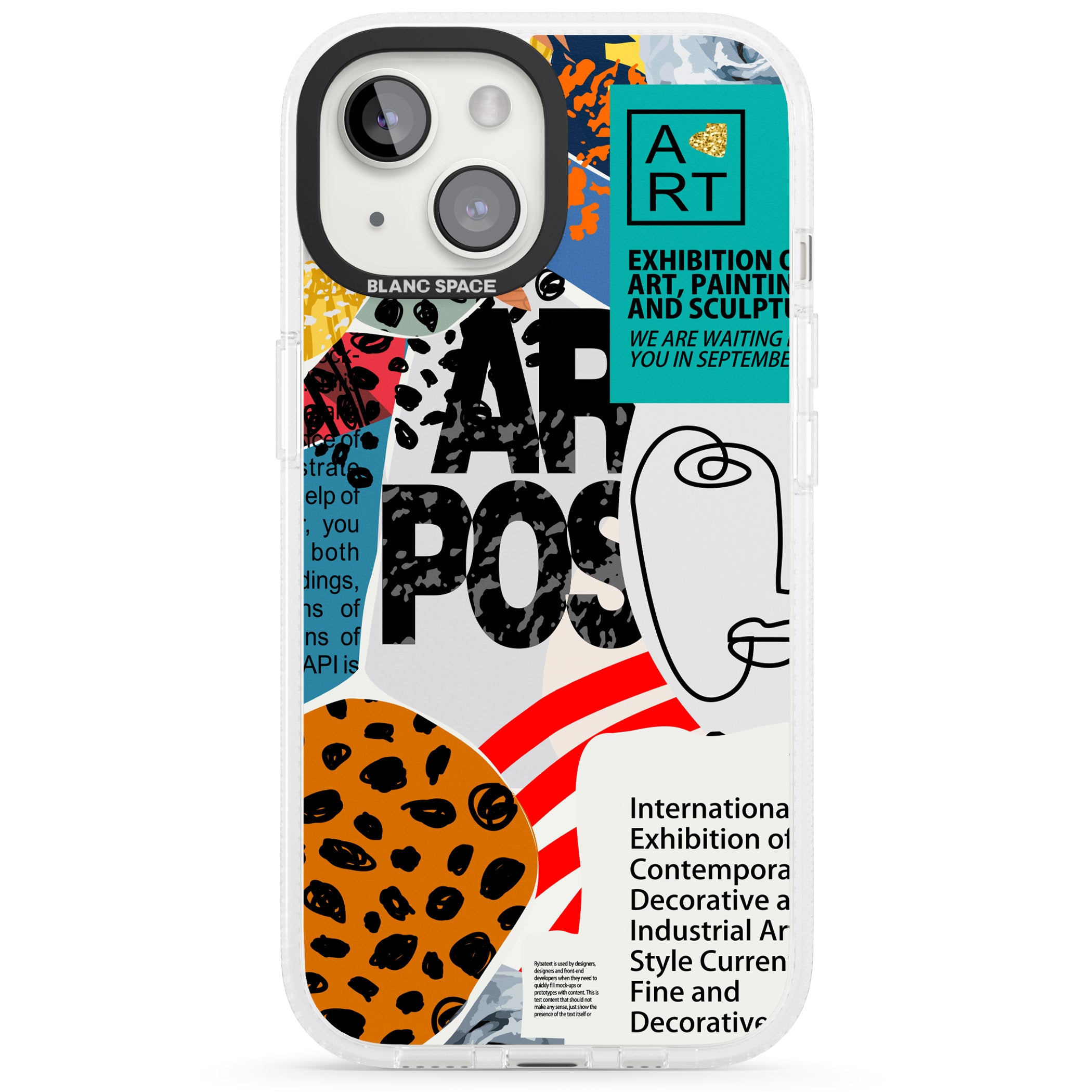 Abstract Art Poster iPhone 15 / 14 / 13 Clear Case Impact Air - Blanc Space