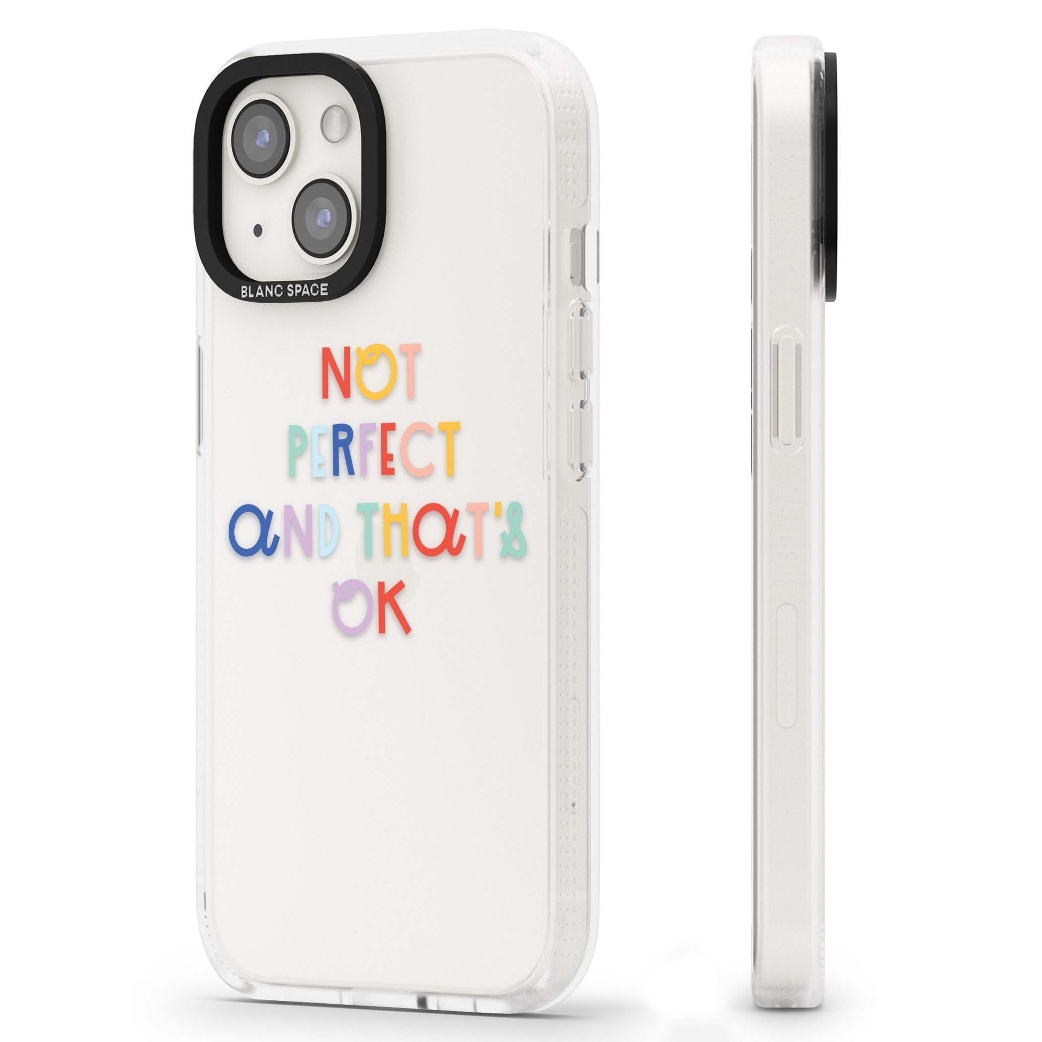 Not Perfect - Clear iPhone 15 / 14 / 13 Clear Case Impact Air - Blanc Space