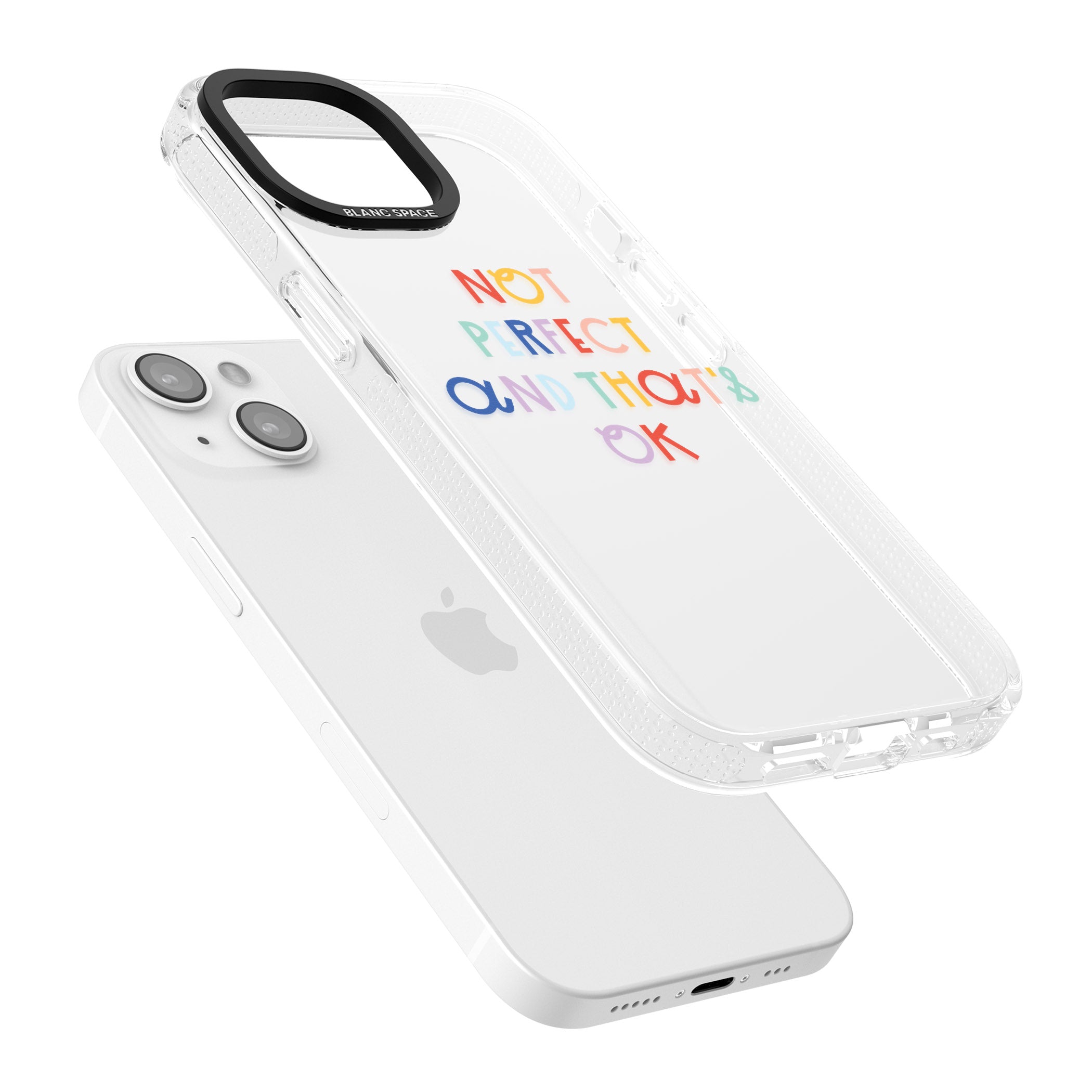 Not Perfect - Clear iPhone 15 / 14 / 13 Clear Case Impact Air - Blanc Space