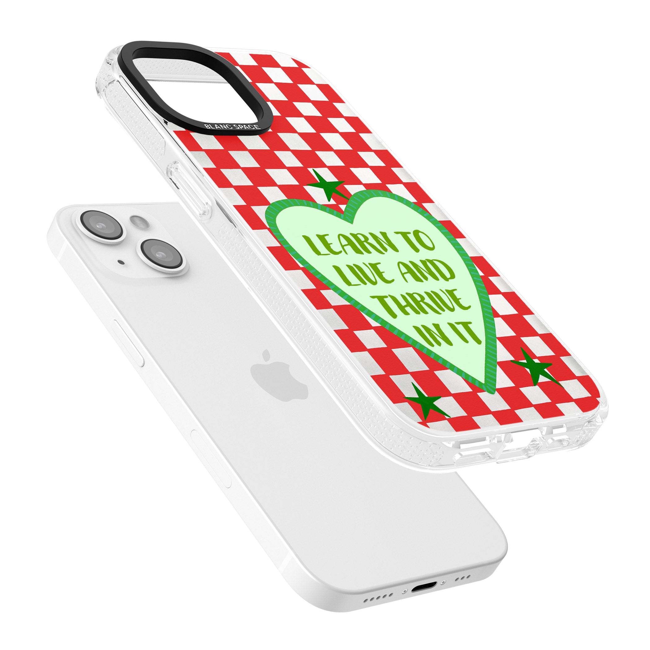 Learn To Live iPhone 15 / 14 / 13 Clear Case Impact Air - Blanc Space