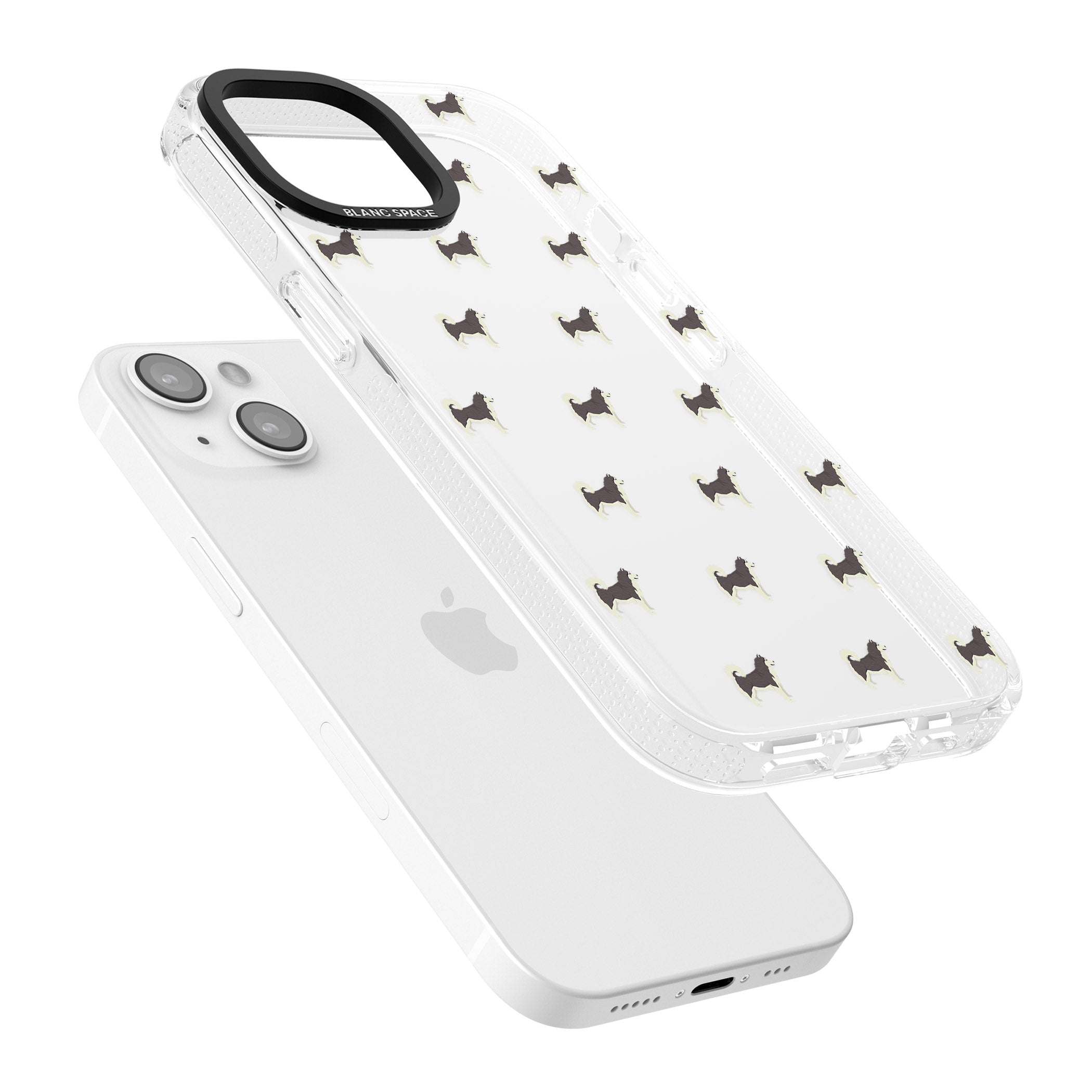 Alaskan Malamute Dog Pattern Clear iPhone 15 / 14 / 13 Clear Case Impact Air - Blanc Space