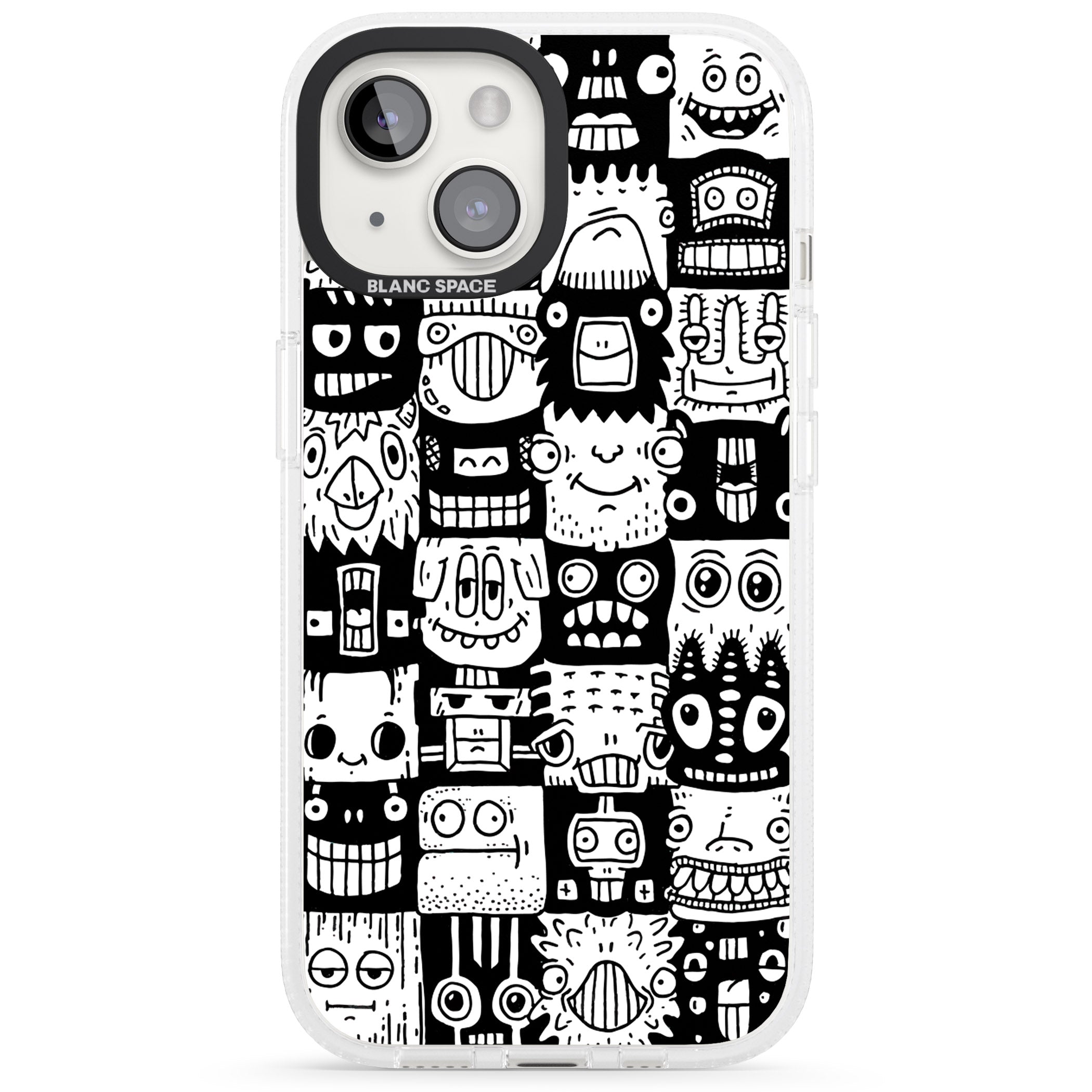 Checkerboard Heads iPhone 15 / 14 / 13 Clear Case Impact Air - Blanc Space