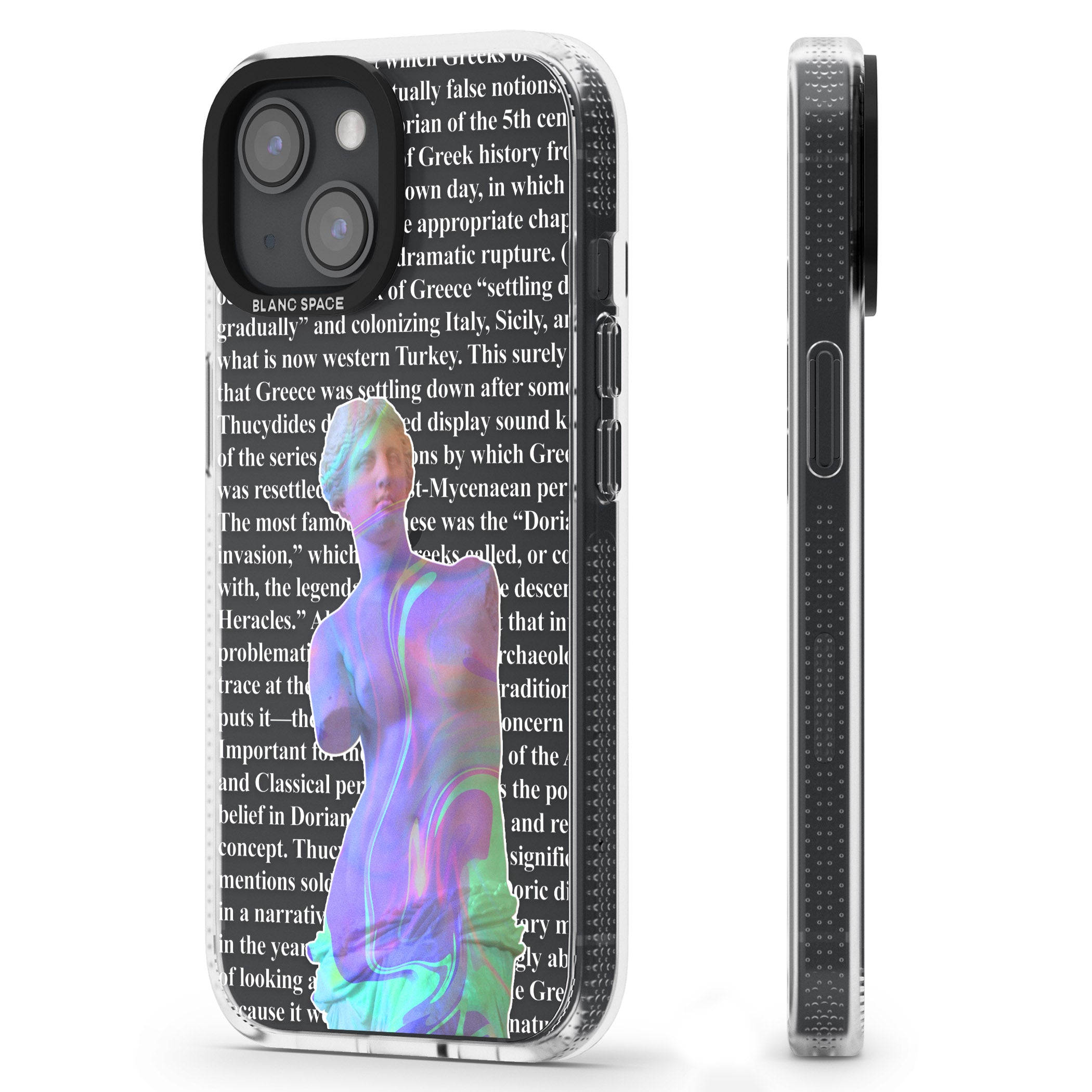 Iridescent De Milo iPhone 15 / 14 / 13 Clear Case Impact Air - Blanc Space
