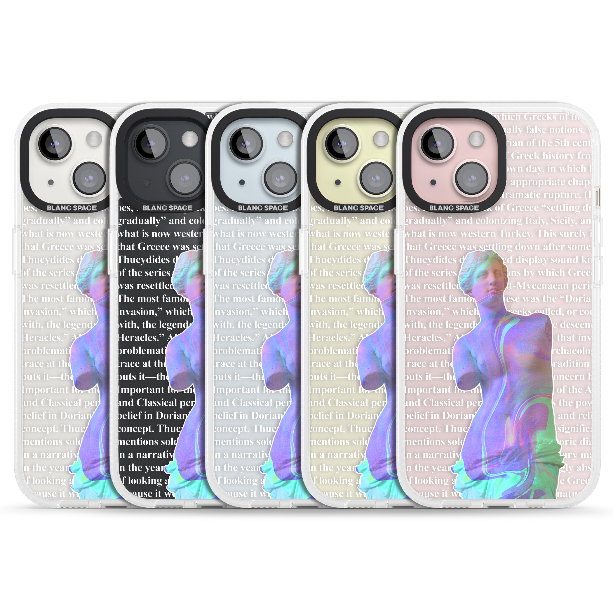 Iridescent De Milo iPhone 15 / 14 / 13 Clear Case Impact Air - Blanc Space