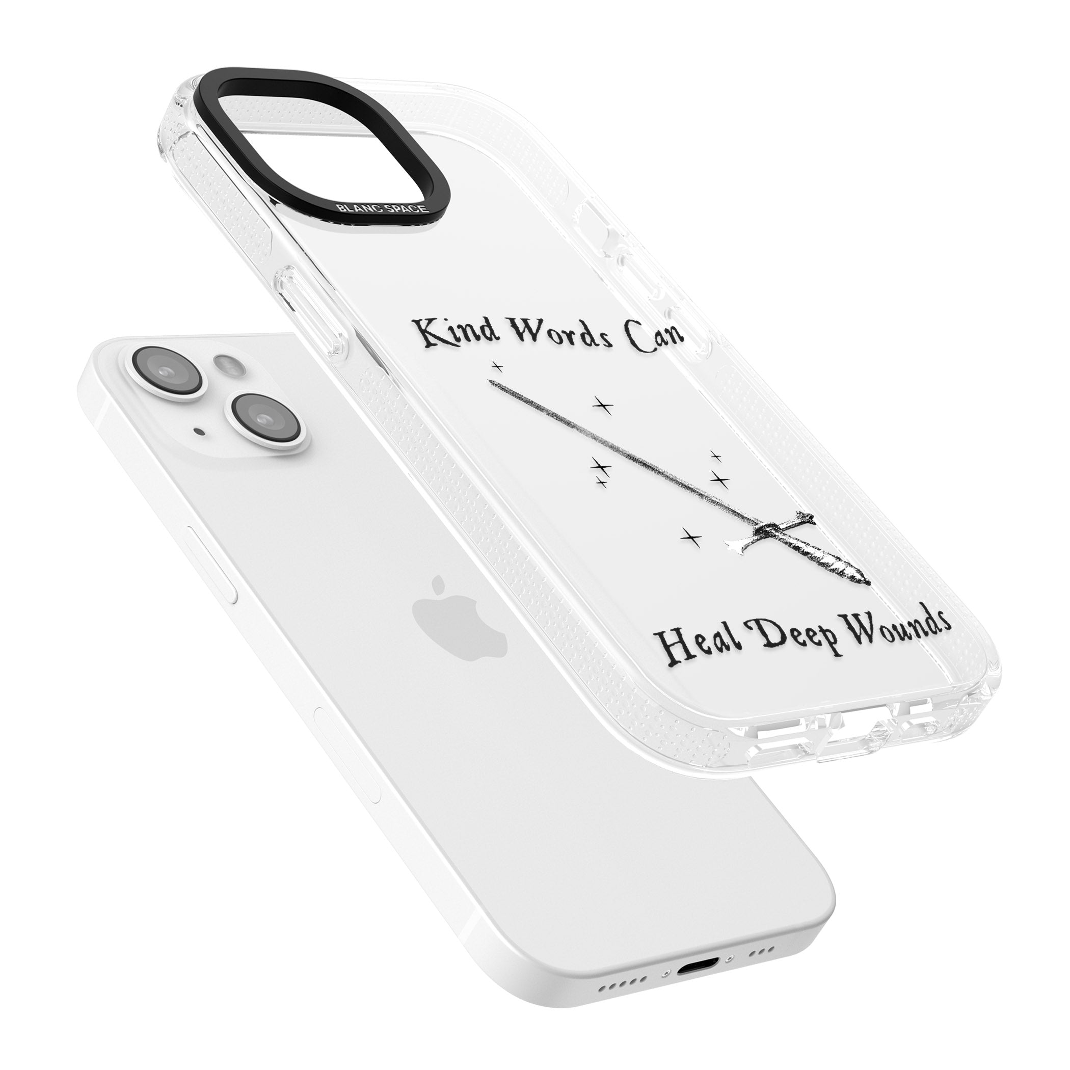 Kind Words Can Heal Deep Wounds iPhone 15 / 14 / 13 Clear Case Impact Air - Blanc Space