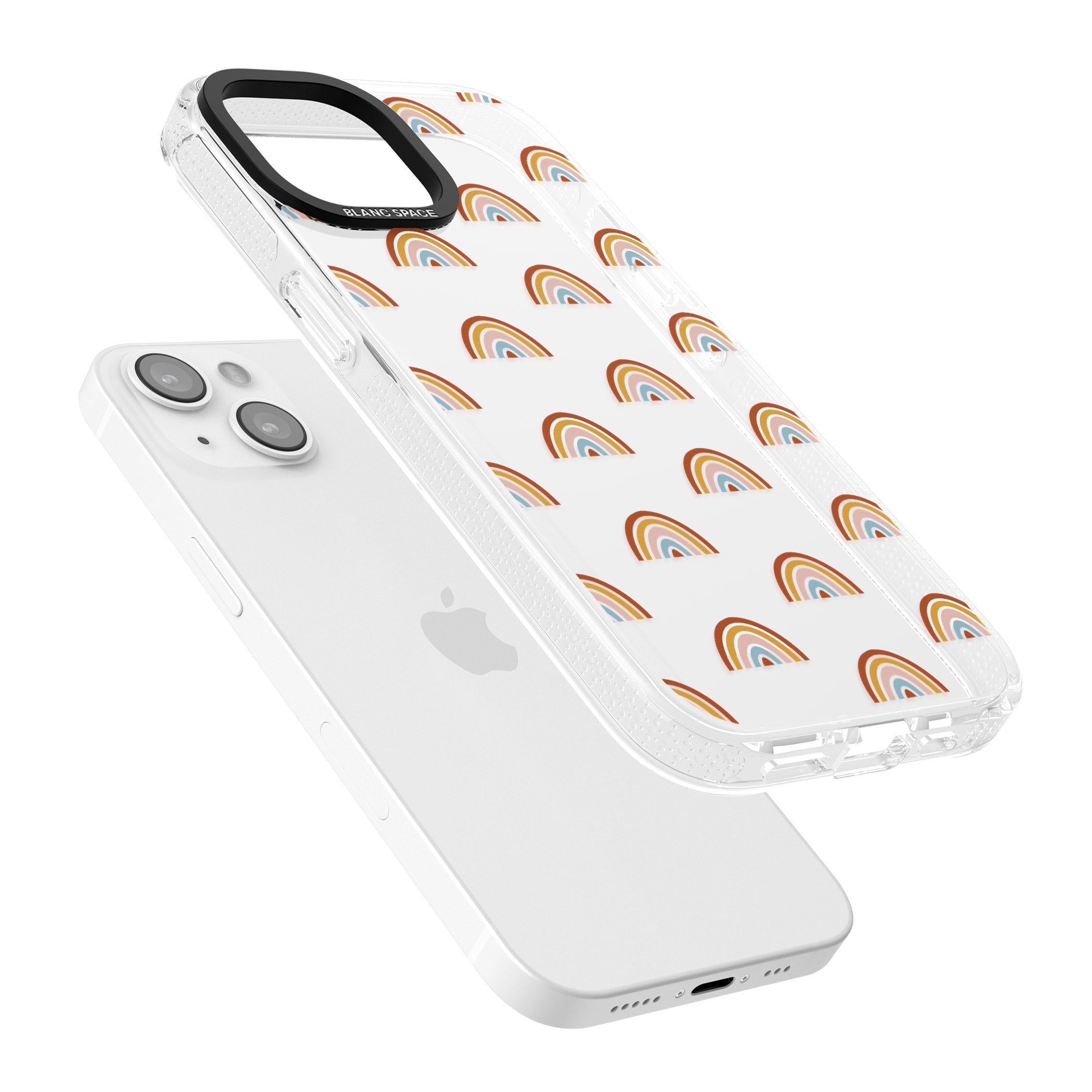 Cute Scandinavian Rainbows iPhone 15 / 14 / 13 Clear Case Impact Air - Blanc Space