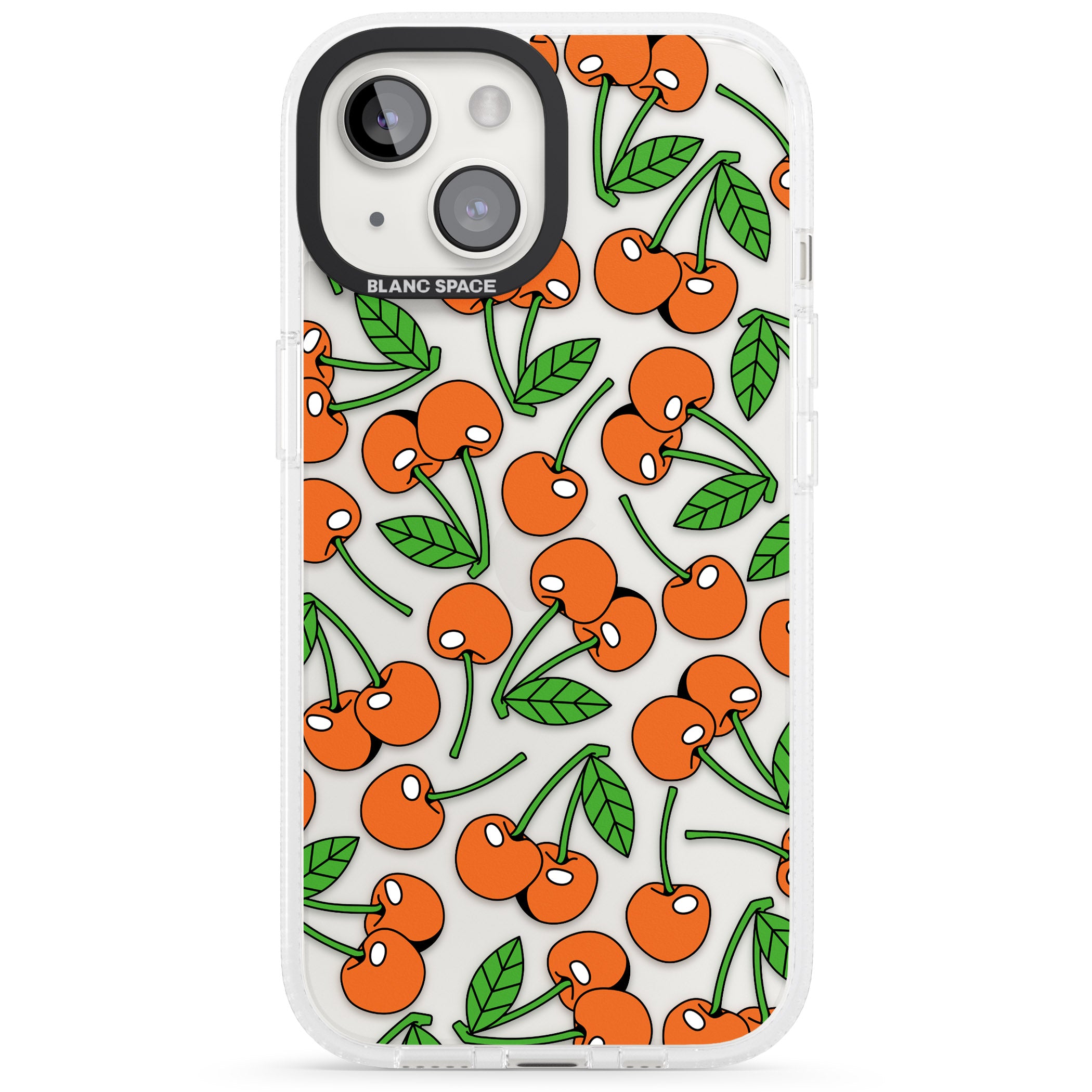 Orchard Fresh Cherries iPhone 15 / 14 / 13 Clear Case Impact Air - Blanc Space