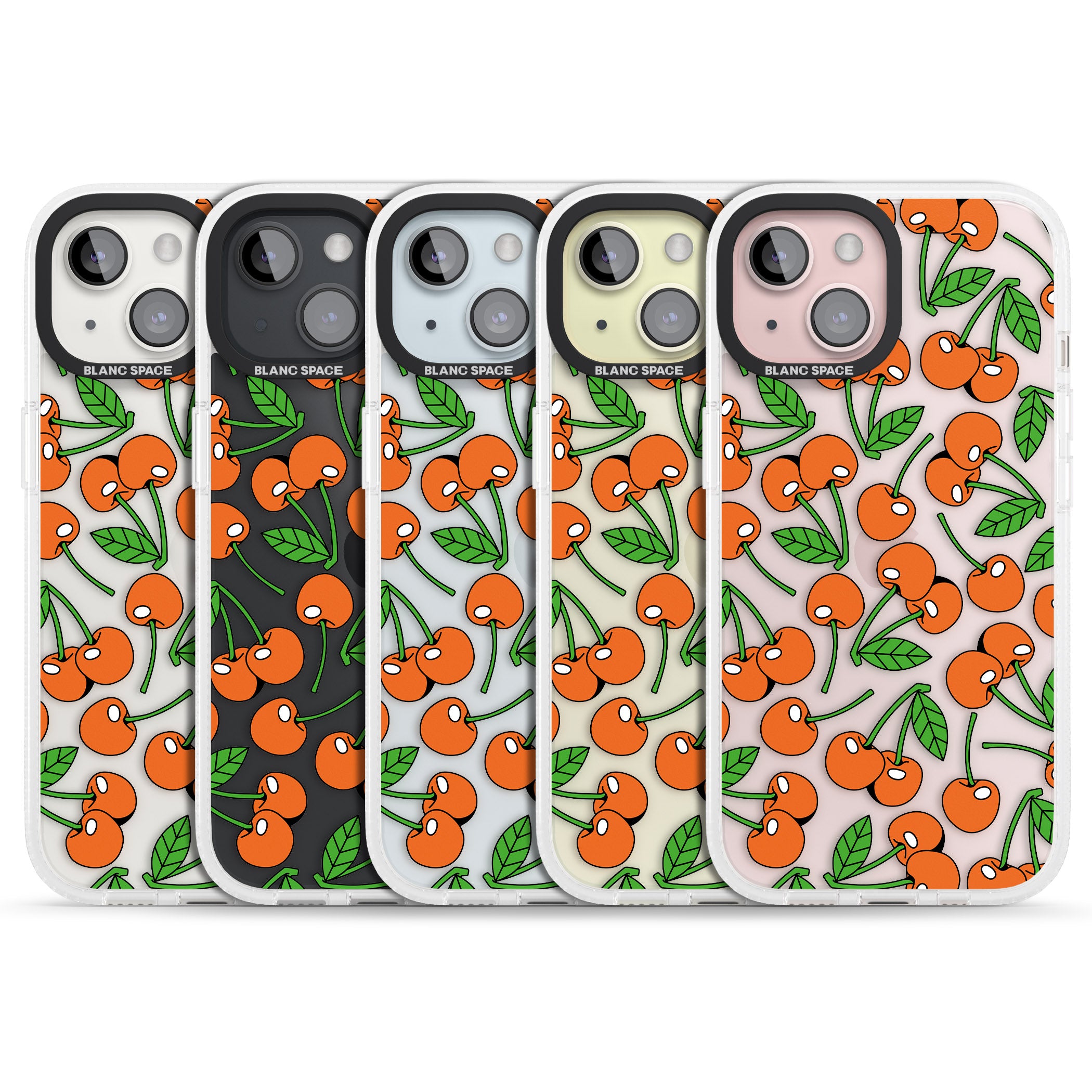 Orchard Fresh Cherries iPhone 15 / 14 / 13 Clear Case Impact Air - Blanc Space