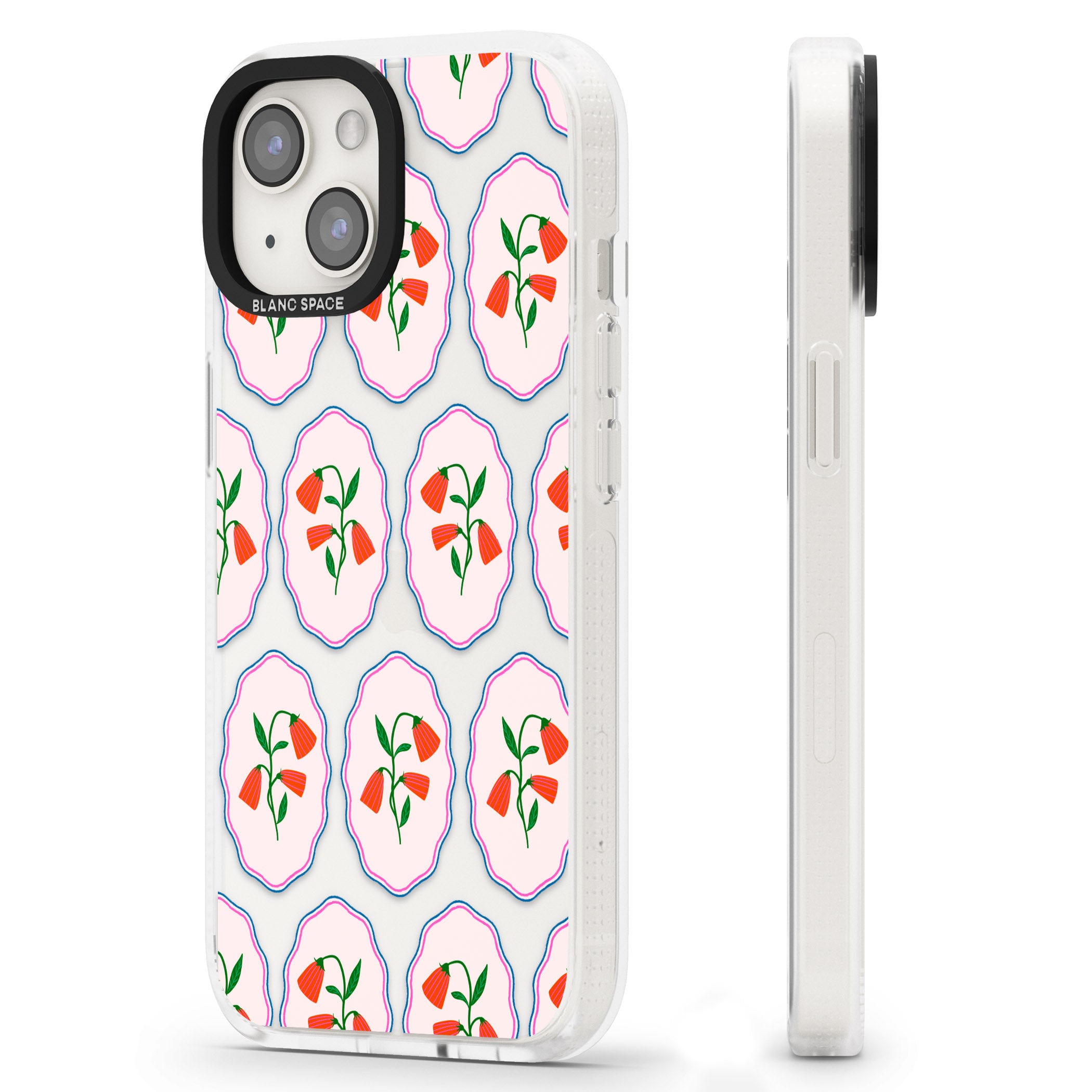 Rose Stamps iPhone 15 / 14 / 13 Clear Case Impact Air - Blanc Space