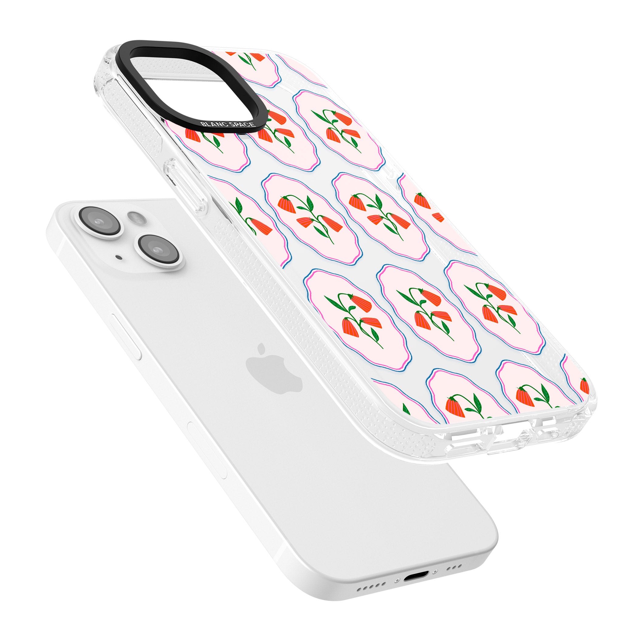 Rose Stamps iPhone 15 / 14 / 13 Clear Case Impact Air - Blanc Space
