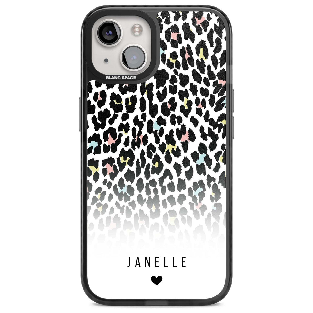 Personalised Pastel Leopard Spots Custom Phone Case iPhone 15 Plus / Magsafe Black Impact Case,iPhone 15 / Magsafe Black Impact Case,iPhone 14 Plus / Magsafe Black Impact Case,iPhone 14 / Magsafe Black Impact Case,iPhone 13 / Magsafe Black Impact Case Blanc Space