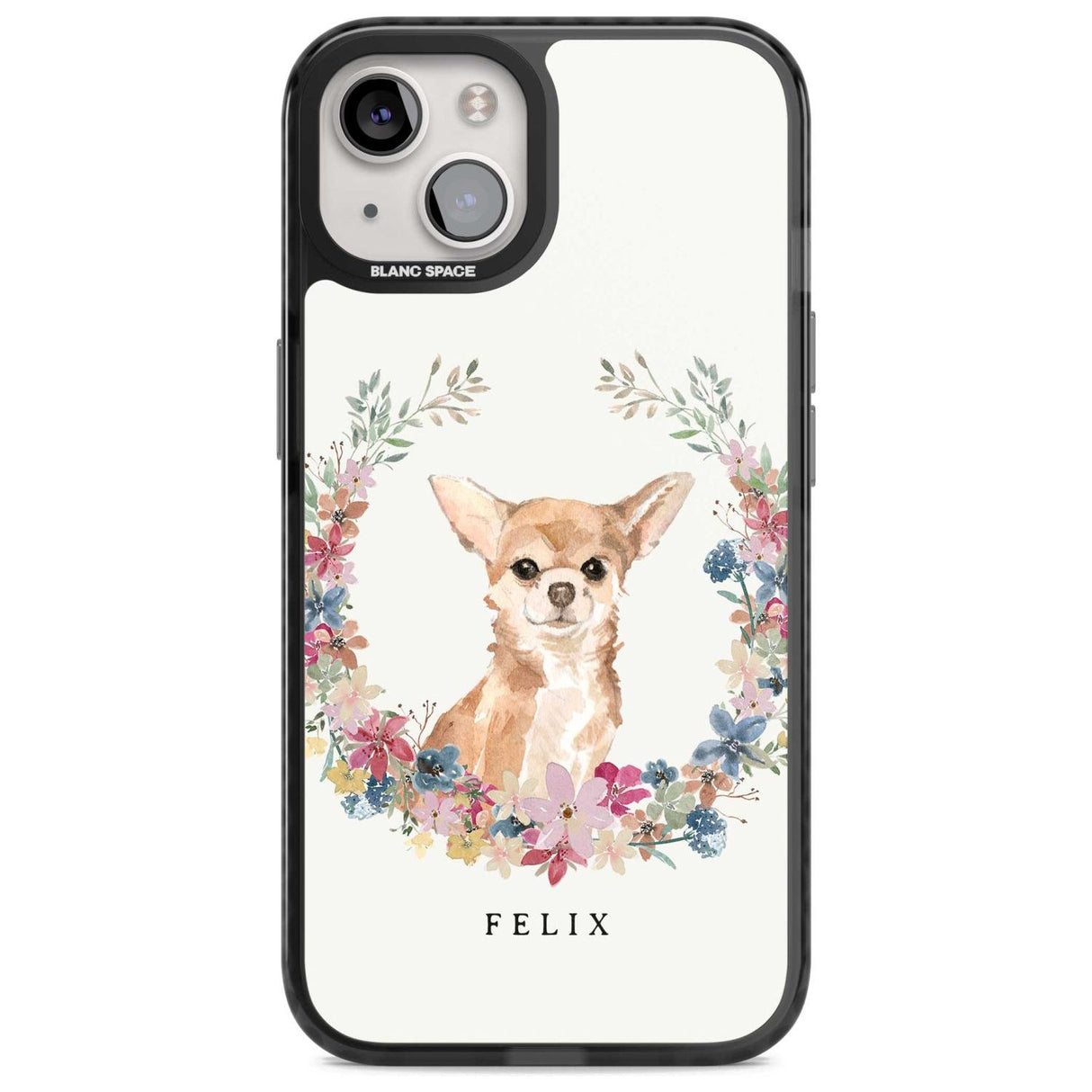 Personalised Chihuahua - Watercolour Dog Portrait Custom Phone Case iPhone 15 Plus / Magsafe Black Impact Case,iPhone 15 / Magsafe Black Impact Case,iPhone 14 Plus / Magsafe Black Impact Case,iPhone 14 / Magsafe Black Impact Case,iPhone 13 / Magsafe Black Impact Case Blanc Space