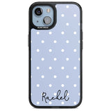 Personalised Simple Light Blue Dots Custom Phone Case iPhone 15 Plus / Magsafe Black Impact Case,iPhone 15 / Magsafe Black Impact Case,iPhone 14 Plus / Magsafe Black Impact Case,iPhone 14 / Magsafe Black Impact Case,iPhone 13 / Magsafe Black Impact Case Blanc Space