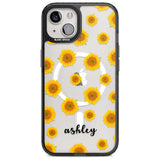 Personalised Sunflowers & Cursive Custom Phone Case iPhone 15 Plus / Magsafe Black Impact Case,iPhone 15 / Magsafe Black Impact Case,iPhone 14 Plus / Magsafe Black Impact Case,iPhone 14 / Magsafe Black Impact Case,iPhone 13 / Magsafe Black Impact Case Blanc Space