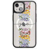 Personalised Wildflower Floral Stripe Personalised Custom Phone Case iPhone 15 Plus / Magsafe Black Impact Case,iPhone 15 / Magsafe Black Impact Case,iPhone 14 Plus / Magsafe Black Impact Case,iPhone 14 / Magsafe Black Impact Case,iPhone 13 / Magsafe Black Impact Case Blanc Space