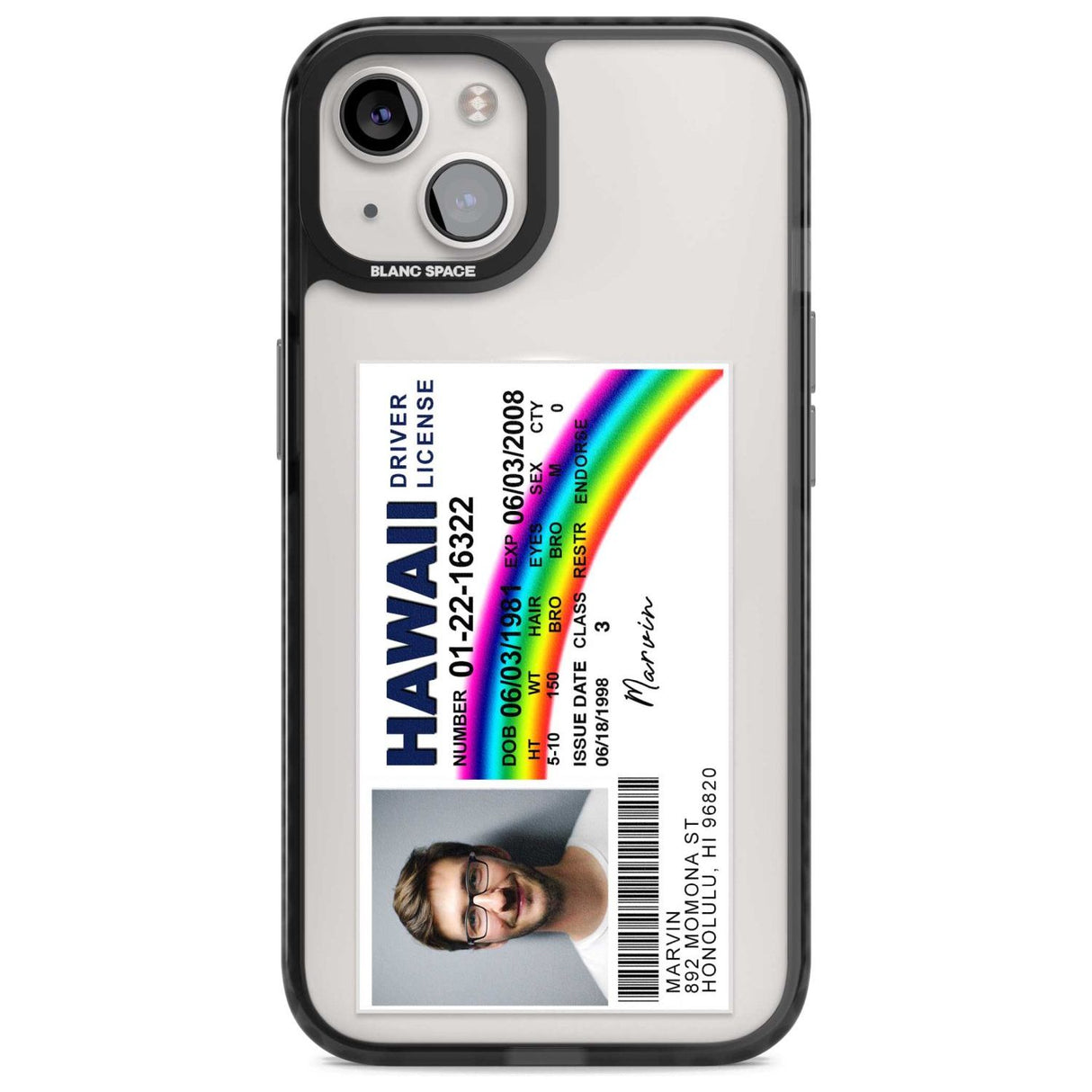 Personalised Hawaii Driving License Custom Phone Case iPhone 15 Plus / Magsafe Black Impact Case,iPhone 15 / Magsafe Black Impact Case,iPhone 14 Plus / Magsafe Black Impact Case,iPhone 14 / Magsafe Black Impact Case,iPhone 13 / Magsafe Black Impact Case Blanc Space