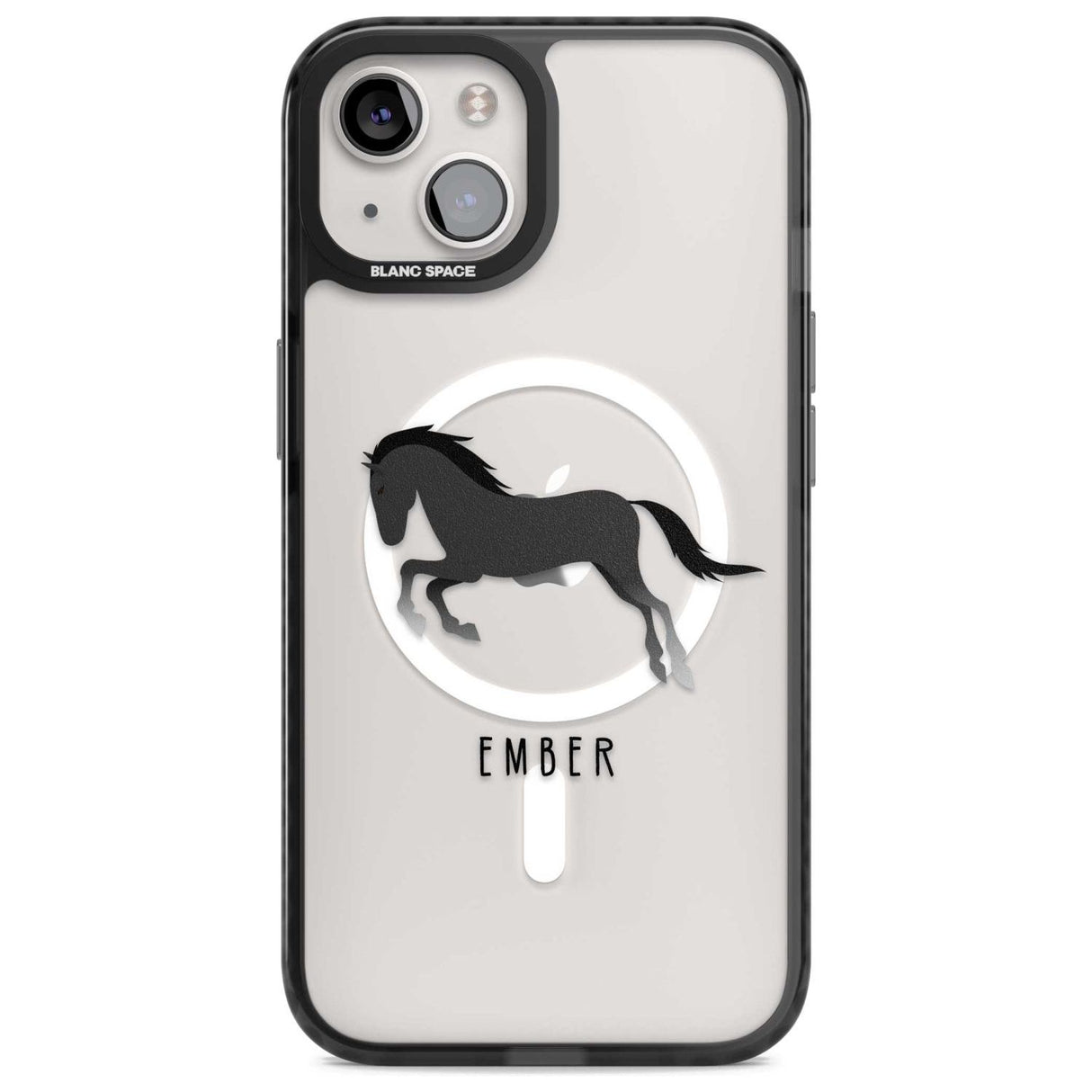 Personalised Black Horse Custom Phone Case iPhone 15 Plus / Magsafe Black Impact Case,iPhone 15 / Magsafe Black Impact Case,iPhone 14 Plus / Magsafe Black Impact Case,iPhone 14 / Magsafe Black Impact Case,iPhone 13 / Magsafe Black Impact Case Blanc Space