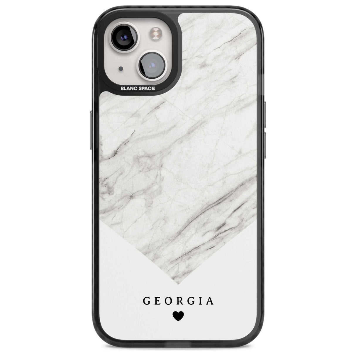 Personalised White Marble Custom Phone Case iPhone 15 Plus / Magsafe Black Impact Case,iPhone 15 / Magsafe Black Impact Case Blanc Space