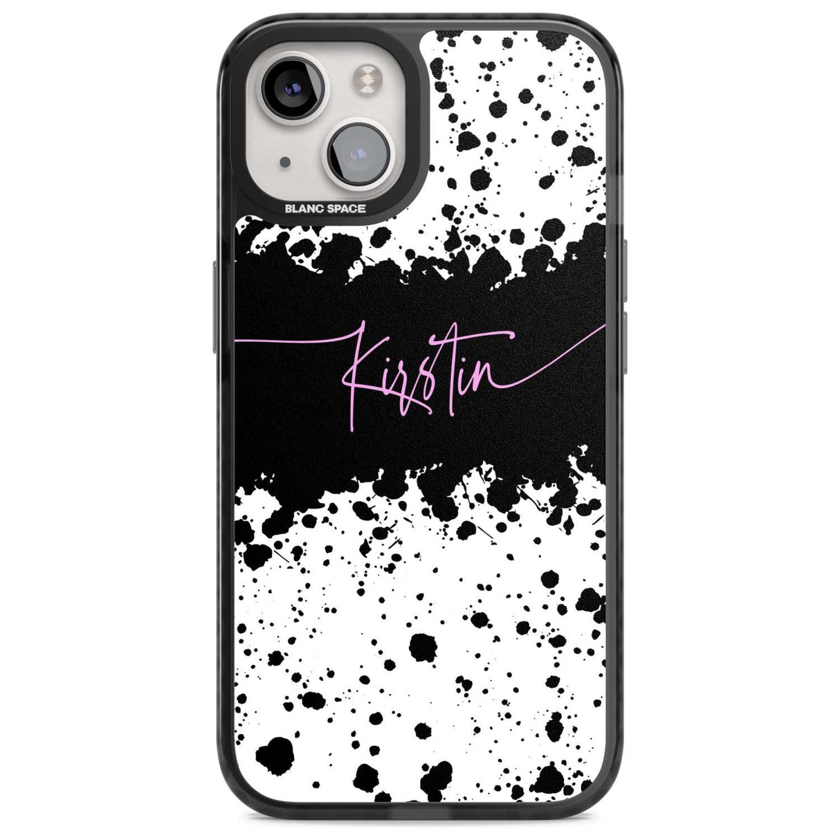 Personalised Black & White Paint Splatters Custom Phone Case iPhone 15 Plus / Magsafe Black Impact Case,iPhone 15 / Magsafe Black Impact Case,iPhone 14 Plus / Magsafe Black Impact Case,iPhone 14 / Magsafe Black Impact Case,iPhone 13 / Magsafe Black Impact Case Blanc Space