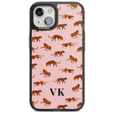 Personalised Safari Tiger Pattern on Pink Custom Phone Case iPhone 15 Plus / Magsafe Black Impact Case,iPhone 15 / Magsafe Black Impact Case,iPhone 14 Plus / Magsafe Black Impact Case,iPhone 14 / Magsafe Black Impact Case,iPhone 13 / Magsafe Black Impact Case Blanc Space