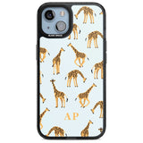 Personalised Safari Giraffe Pattern on Blue Custom Phone Case iPhone 15 Plus / Magsafe Black Impact Case,iPhone 15 / Magsafe Black Impact Case,iPhone 14 Plus / Magsafe Black Impact Case,iPhone 14 / Magsafe Black Impact Case,iPhone 13 / Magsafe Black Impact Case Blanc Space