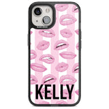 Personalised Pink Stripes & Lips Custom Phone Case iPhone 15 Plus / Magsafe Black Impact Case,iPhone 15 / Magsafe Black Impact Case,iPhone 14 Plus / Magsafe Black Impact Case,iPhone 14 / Magsafe Black Impact Case,iPhone 13 / Magsafe Black Impact Case Blanc Space