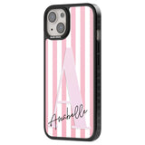 Personalised Pink Stripes & Large Monogram Custom Phone Case iPhone 15 Pro Max / Black Impact Case,iPhone 15 Plus / Black Impact Case,iPhone 15 Pro / Black Impact Case,iPhone 15 / Black Impact Case,iPhone 15 Pro Max / Impact Case,iPhone 15 Plus / Impact Case,iPhone 15 Pro / Impact Case,iPhone 15 / Impact Case,iPhone 15 Pro Max / Magsafe Black Impact Case,iPhone 15 Plus / Magsafe Black Impact Case,iPhone 15 Pro / Magsafe Black Impact Case,iPhone 15 / Magsafe Black Impact Case,iPhone 14 Pro Max / Black Impact