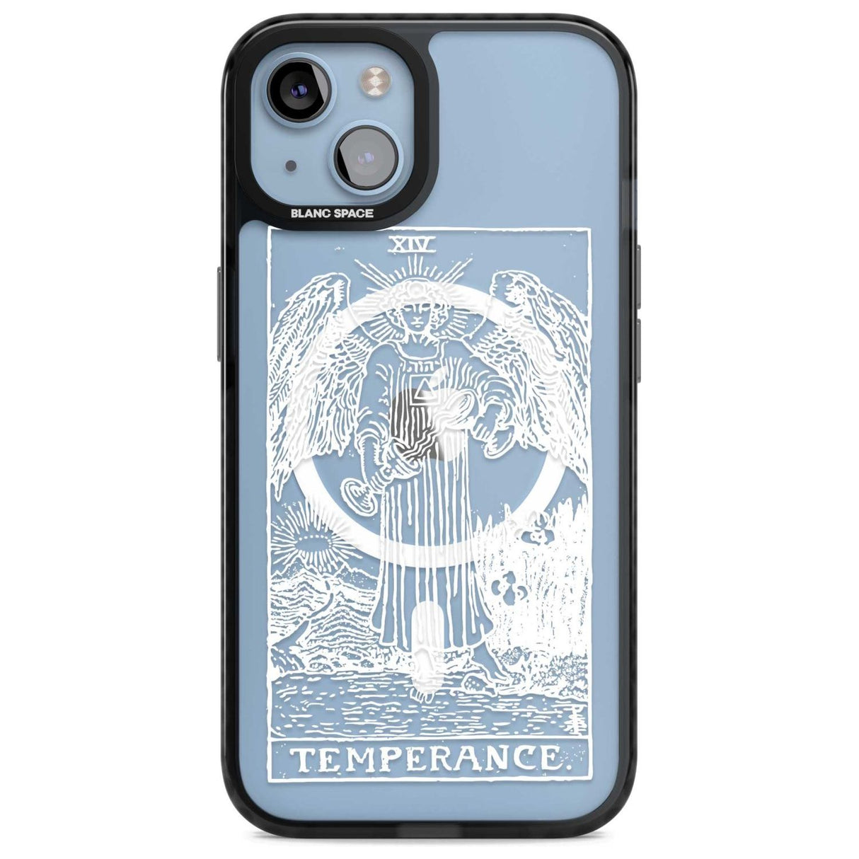 Personalised Temperance Tarot Card - White Transparent Custom Phone Case iPhone 15 Plus / Magsafe Black Impact Case,iPhone 15 / Magsafe Black Impact Case,iPhone 14 Plus / Magsafe Black Impact Case,iPhone 14 / Magsafe Black Impact Case,iPhone 13 / Magsafe Black Impact Case Blanc Space