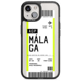 Personalised Málaga Boarding Pass Custom Phone Case iPhone 15 Plus / Magsafe Black Impact Case,iPhone 15 / Magsafe Black Impact Case,iPhone 14 Plus / Magsafe Black Impact Case,iPhone 14 / Magsafe Black Impact Case,iPhone 13 / Magsafe Black Impact Case Blanc Space