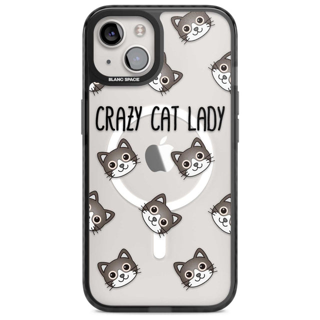 Crazy Cat Lady Phone Case iPhone 15 / Magsafe Black Impact Case,iPhone 15 Plus / Magsafe Black Impact Case,iPhone 13 / Magsafe Black Impact Case,iPhone 14 / Magsafe Black Impact Case,iPhone 14 Plus / Magsafe Black Impact Case Blanc Space