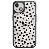 Black on Transparent Dalmatian Polka Dot Spots Phone Case iPhone 15 Plus / Magsafe Black Impact Case,iPhone 15 / Magsafe Black Impact Case,iPhone 14 Plus / Magsafe Black Impact Case,iPhone 14 / Magsafe Black Impact Case,iPhone 13 / Magsafe Black Impact Case Blanc Space