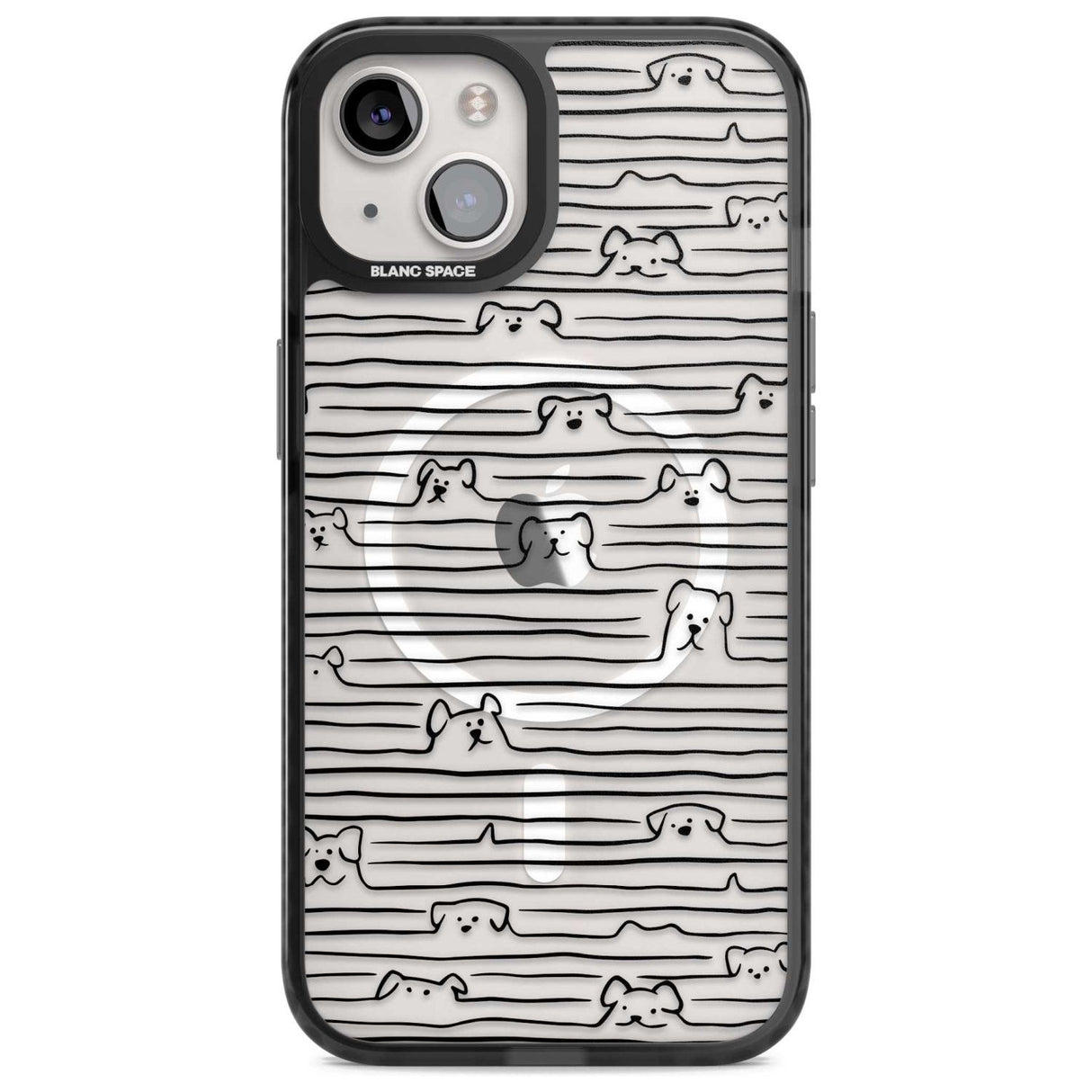 Dog Line Art - Black Phone Case iPhone 15 Plus / Magsafe Black Impact Case,iPhone 15 / Magsafe Black Impact Case,iPhone 14 Plus / Magsafe Black Impact Case,iPhone 14 / Magsafe Black Impact Case,iPhone 13 / Magsafe Black Impact Case Blanc Space