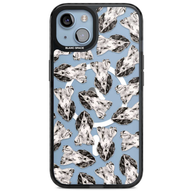 Cocker Spaniel (Black) Watercolour Dog Pattern Phone Case iPhone 15 Plus / Magsafe Black Impact Case,iPhone 15 / Magsafe Black Impact Case,iPhone 14 Plus / Magsafe Black Impact Case,iPhone 14 / Magsafe Black Impact Case,iPhone 13 / Magsafe Black Impact Case Blanc Space