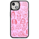 Girl Portrait Doodles in Pink & Red Phone Case iPhone 15 Plus / Magsafe Black Impact Case,iPhone 15 / Magsafe Black Impact Case,iPhone 14 Plus / Magsafe Black Impact Case,iPhone 14 / Magsafe Black Impact Case,iPhone 13 / Magsafe Black Impact Case Blanc Space