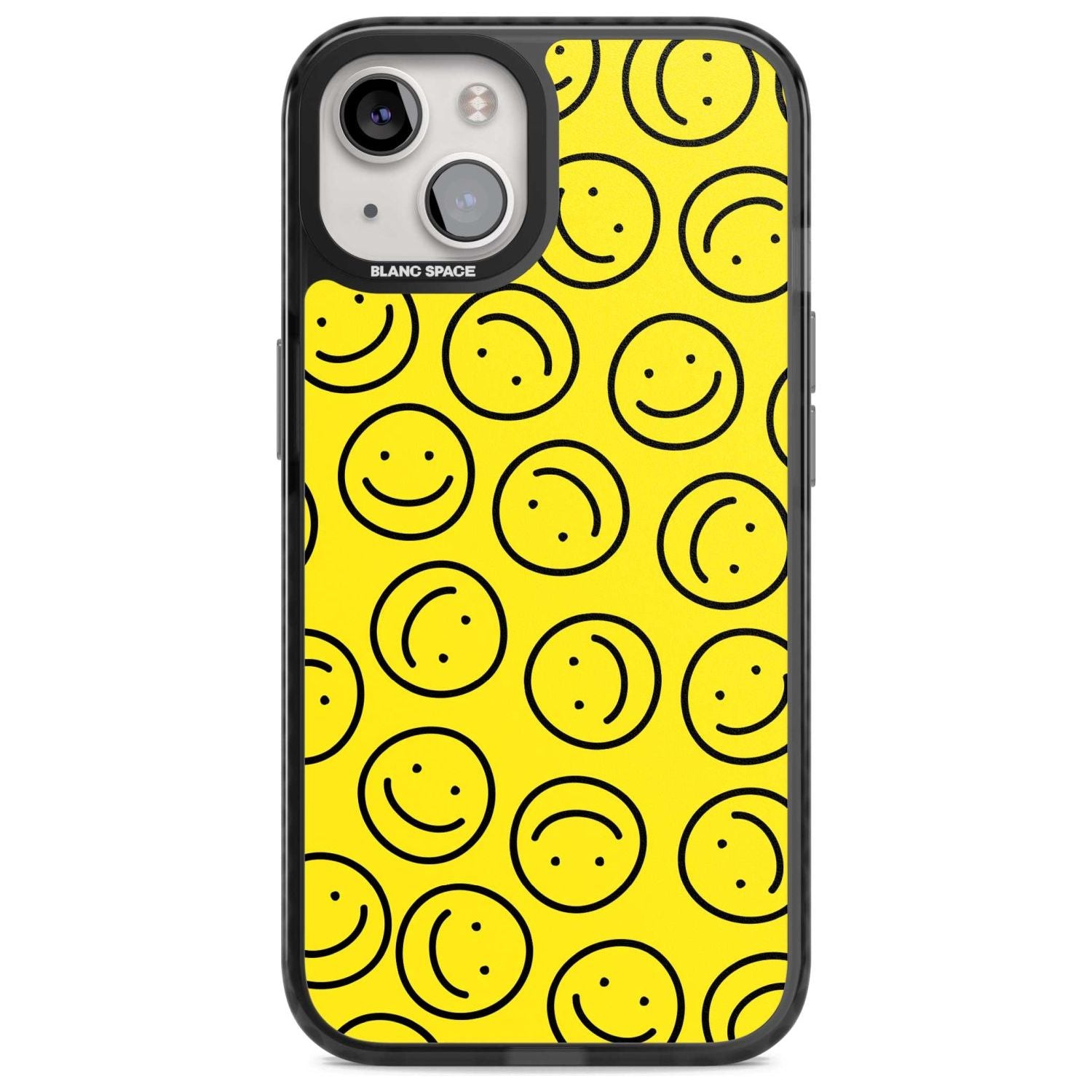 Happy Face Pattern Phone Case iPhone 15 Plus / Magsafe Black Impact Case,iPhone 15 / Magsafe Black Impact Case,iPhone 14 Plus / Magsafe Black Impact Case,iPhone 14 / Magsafe Black Impact Case,iPhone 13 / Magsafe Black Impact Case Blanc Space