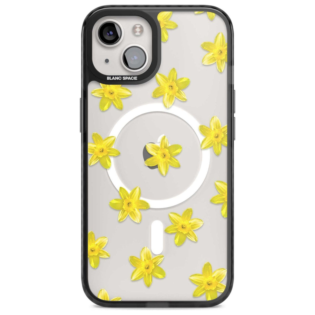 Daffodils Transparent Pattern Phone Case iPhone 15 Plus / Magsafe Black Impact Case,iPhone 15 / Magsafe Black Impact Case,iPhone 14 Plus / Magsafe Black Impact Case,iPhone 14 / Magsafe Black Impact Case,iPhone 13 / Magsafe Black Impact Case Blanc Space