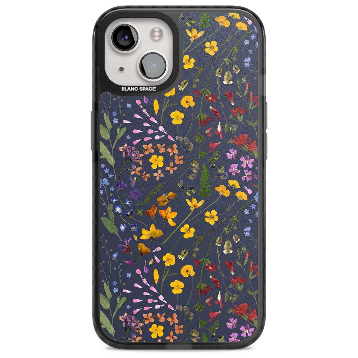 Wildflower & Leaves Cluster Design - Navy