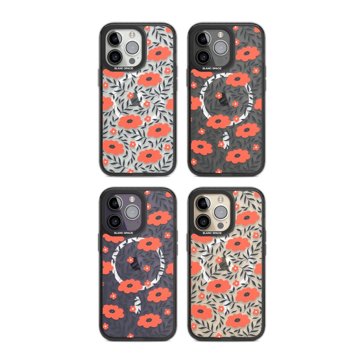 Red Poppy Transparent Floral