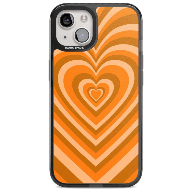 Orange Heart Illusion Phone Case iPhone 15 Plus / Magsafe Black Impact Case,iPhone 15 / Magsafe Black Impact Case,iPhone 14 Plus / Magsafe Black Impact Case,iPhone 14 / Magsafe Black Impact Case,iPhone 13 / Magsafe Black Impact Case Blanc Space