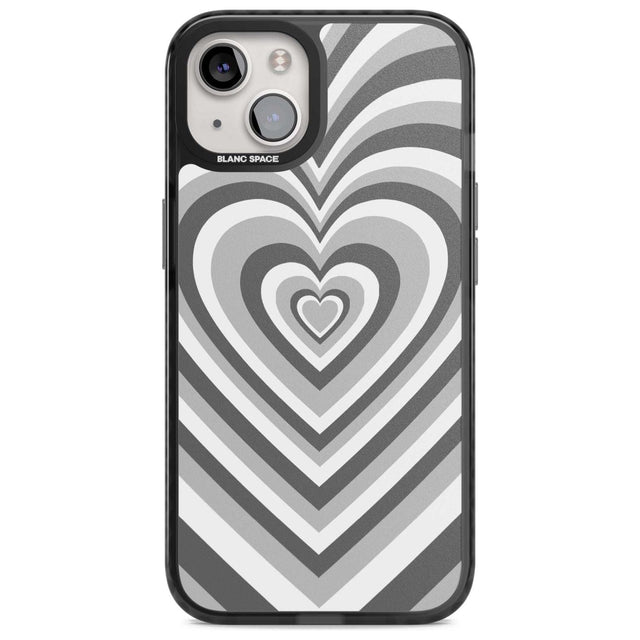 Monochrome Heart Illusion Phone Case iPhone 15 Plus / Magsafe Black Impact Case,iPhone 15 / Magsafe Black Impact Case,iPhone 14 Plus / Magsafe Black Impact Case,iPhone 14 / Magsafe Black Impact Case,iPhone 13 / Magsafe Black Impact Case Blanc Space