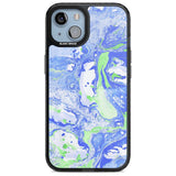 Dark Blue & Green Marbled Paper Pattern Phone Case iPhone 15 / Magsafe Black Impact Case,iPhone 15 Plus / Magsafe Black Impact Case,iPhone 13 / Magsafe Black Impact Case,iPhone 14 / Magsafe Black Impact Case,iPhone 14 Plus / Magsafe Black Impact Case Blanc Space