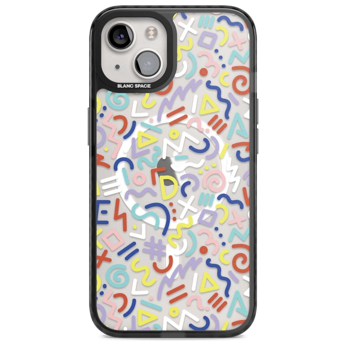 Colourful Mixed Shapes Retro Pattern Design Phone Case iPhone 15 Plus / Magsafe Black Impact Case,iPhone 15 / Magsafe Black Impact Case,iPhone 14 Plus / Magsafe Black Impact Case,iPhone 14 / Magsafe Black Impact Case,iPhone 13 / Magsafe Black Impact Case Blanc Space