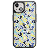 Blue & Yellow Shapes Memphis Retro Pattern Design Phone Case iPhone 15 Plus / Magsafe Black Impact Case,iPhone 15 / Magsafe Black Impact Case,iPhone 14 Plus / Magsafe Black Impact Case,iPhone 14 / Magsafe Black Impact Case,iPhone 13 / Magsafe Black Impact Case Blanc Space