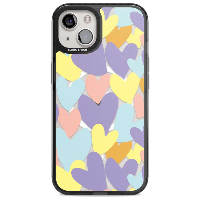 Pastel Hearts Phone Case iPhone 15 Plus / Magsafe Black Impact Case,iPhone 15 / Magsafe Black Impact Case,iPhone 14 Plus / Magsafe Black Impact Case,iPhone 14 / Magsafe Black Impact Case,iPhone 13 / Magsafe Black Impact Case Blanc Space