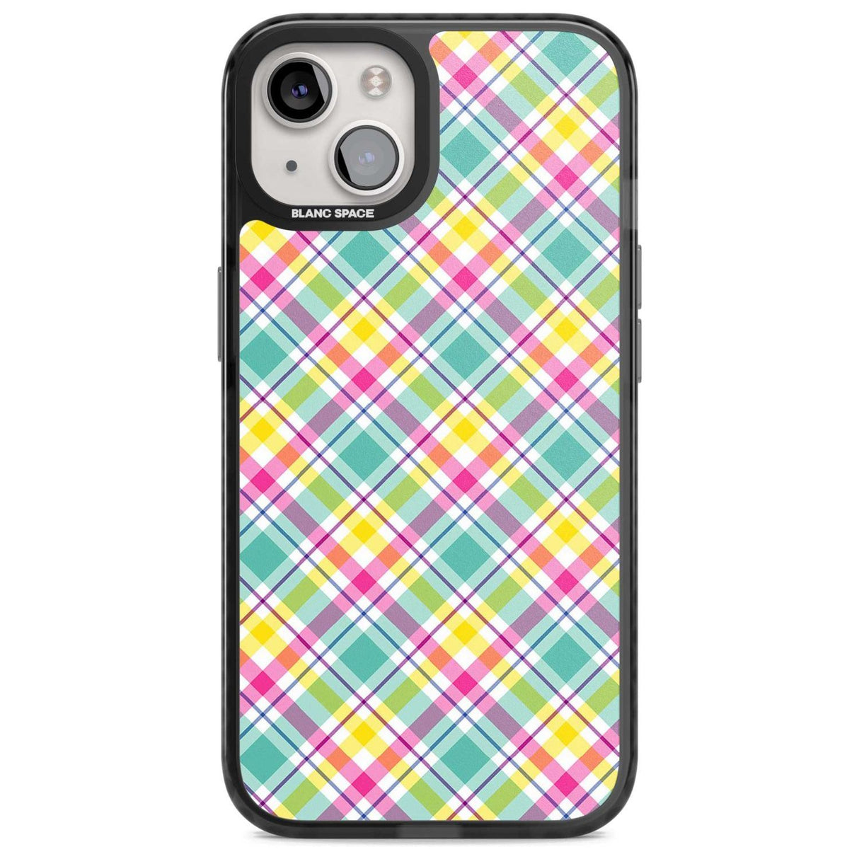 Crosshatch Plaid Phone Case iPhone 15 / Magsafe Black Impact Case,iPhone 15 Plus / Magsafe Black Impact Case,iPhone 13 / Magsafe Black Impact Case,iPhone 14 / Magsafe Black Impact Case,iPhone 14 Plus / Magsafe Black Impact Case Blanc Space