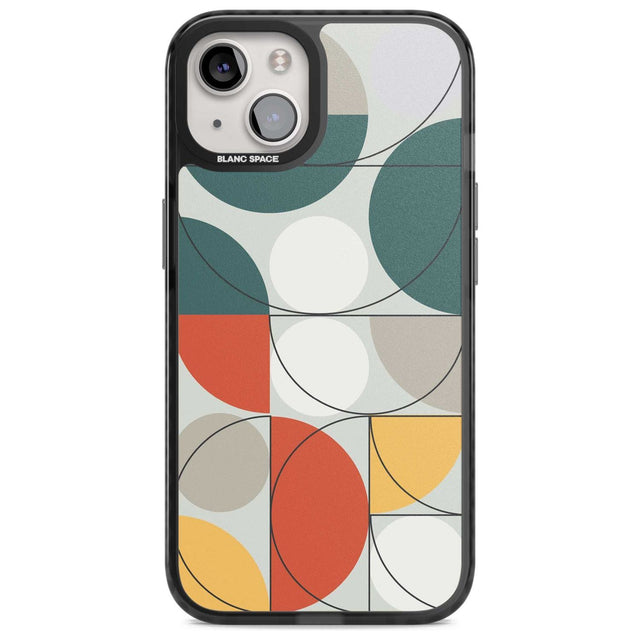 Abstract Half Circles Phone Case iPhone 15 Plus / Magsafe Black Impact Case,iPhone 15 / Magsafe Black Impact Case,iPhone 14 Plus / Magsafe Black Impact Case,iPhone 14 / Magsafe Black Impact Case,iPhone 13 / Magsafe Black Impact Case Blanc Space