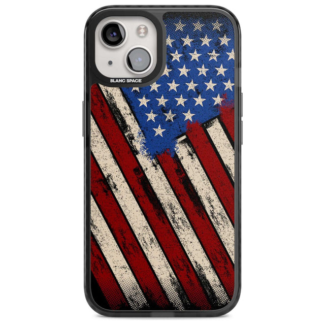 Distressed US Flag Phone Case iPhone 15 Plus / Magsafe Black Impact Case,iPhone 15 / Magsafe Black Impact Case,iPhone 14 Plus / Magsafe Black Impact Case,iPhone 14 / Magsafe Black Impact Case,iPhone 13 / Magsafe Black Impact Case Blanc Space