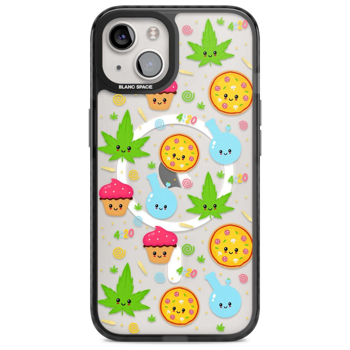 Kawaii Weed Pattern Phone Case iPhone 15 Plus / Magsafe Black Impact Case,iPhone 15 / Magsafe Black Impact Case,iPhone 14 Plus / Magsafe Black Impact Case,iPhone 14 / Magsafe Black Impact Case,iPhone 13 / Magsafe Black Impact Case Blanc Space