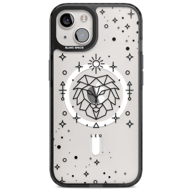 Leo Emblem - Transparent Design Phone Case iPhone 15 Plus / Magsafe Black Impact Case,iPhone 15 / Magsafe Black Impact Case,iPhone 14 Plus / Magsafe Black Impact Case,iPhone 14 / Magsafe Black Impact Case,iPhone 13 / Magsafe Black Impact Case Blanc Space